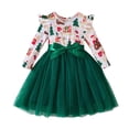 thumbnail image 1 of WUANDIXFA Robe Tutu pour Tout-Petites Filles à Manches Longues Robe de Noël pour Bébé Fille à Manches Longues Robe pour Filles Robe Tutu pour Filles Robe de Fête d'Hiver Verte, 3-4 Ans, 1 of 6