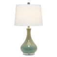 thumbnail image 2 of Elegant Designs 26.25" Polished Contemporary Ceramic Tear Drop Shaped Table Lamp with White Fabric Tapered Drum Shade for Study, Nursery, Dining Room, Bedroom, Living Room, Guest Room, Sage Green, 2 of 5