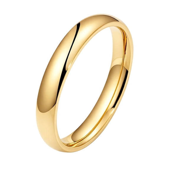 Minimalist Stackable Band Ring Set for Couples, Gold