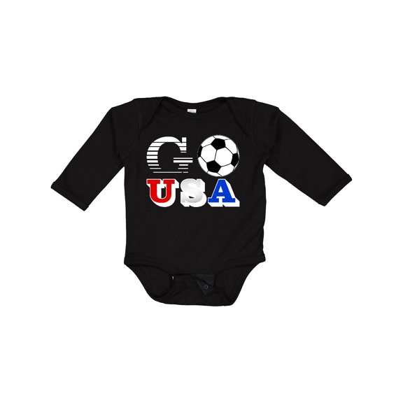 Inktastic Go, USA- Soccer, Football Boys or Girls Long Sleeve Baby Bodysuit
