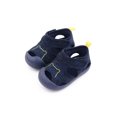 thumbnail image 3 of Woobling Infant Crib Shoes Rubber Sole Sandals Magic Tape Summer Shoe Lightweight Flats Beach Flat Sandal Navy Blue 6.5C, 3 of 8