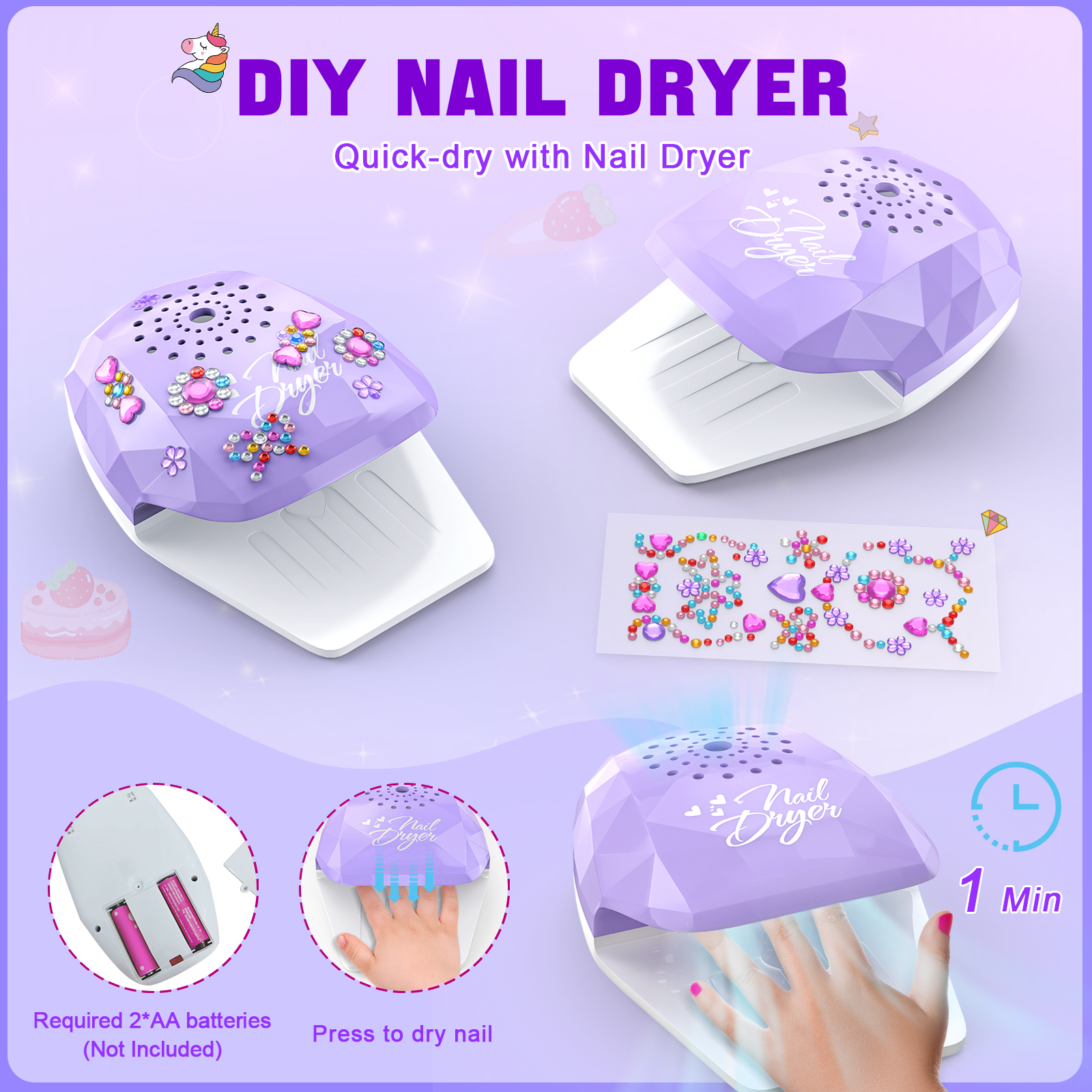 Kids Nail Polish Kit For Girl 4-6-Year-Old Girls' Nail Polish Set, Children's Nail Strippable Set Designed For Girls, Special Children's Nail Polish Set For Girls With Unicorn Theme Storage Box