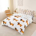 thumbnail image 2 of Homewish Hot Dog Dachshund Bedding,Cute Cartoon Puppy Duvet Cover Full,White,Polkadot Reversible,3pcs,1 Duvet Cover and 2 Pillowcases, 2 of 6