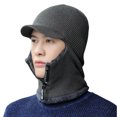 thumbnail image 1 of Gorro de punto de invierno, conjunto de bufanda, gorro, bufanda con cremallera, orejeras, gorro de esquí con forro polar, gorro térmico a prueba de viento, calentador de cuello para mujeres, hombres, esquí, ciclismo YUNYI BRAND  Deportes, 1 of 7