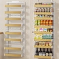 thumbnail image 2 of 8 Tier Over The Door Pantry Organizer, 2 IN 1 Wall Mount or Hanging Spice Rack Seasoning Shelves with Adjustable Basket, Back of Door Organizer and Storage for Kitchen Cabinet and Room Closet, 2 of 9