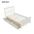 thumbnail image 4 of Twin Size Wood Platform Bed with Two Drawers and Headboard,Wooden Bed Frame with Solid Wood Slats Support for Bedroom Dorm Apartment,Easy Assembly,No Box Spring Needed, White, 4 of 7