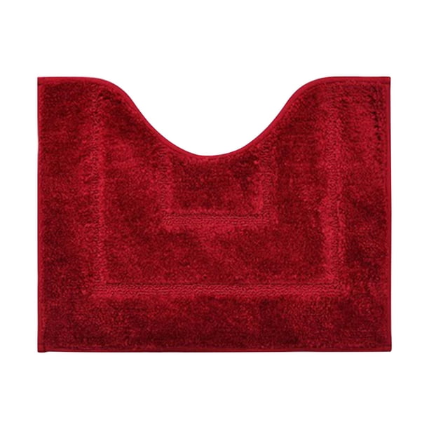 Yhmxh Alfombrilla de baño en forma de U, alfombrilla gruesa para baño, felpudo absorbente de agua, alfombrilla de secado para pies, alfombra antideslizante para inodoro.
