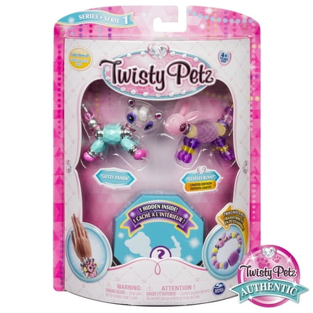 Twisty Petz - 3-Pack - Glitzy Panda, Fluffles Bunny and Surprise Collectible Bracelet Set for