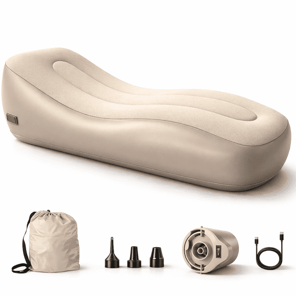 Wondiair Inflatable Air Sofa Lounger with Electric Pump, Portable Inflatable Couch Chair for Indoor, Outdoor, Camping & Beach