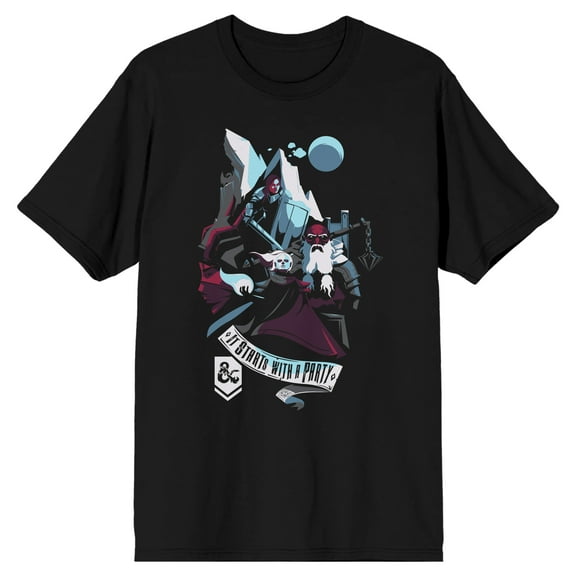 Dungeons & Dragons It Starts With A Party Men's Black T-shirt