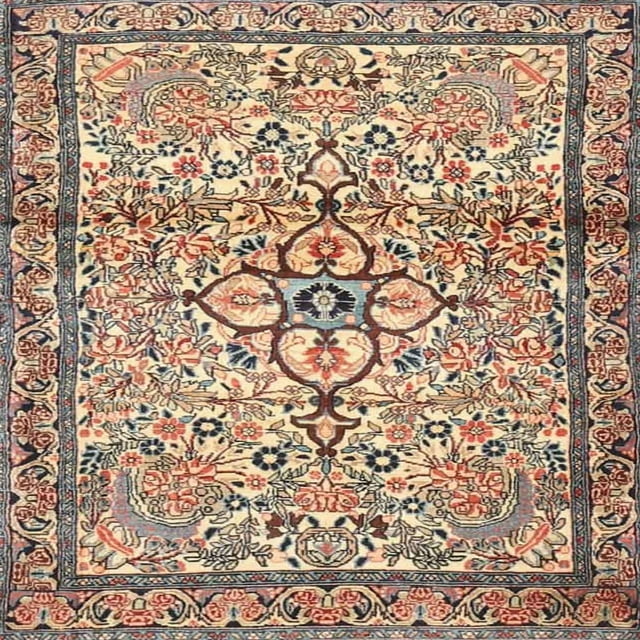 Ahgly Company Tapis d'Intérieur Lavable en Machine Carré Traditionnel Marron Sienne, 3 Pieds Carré