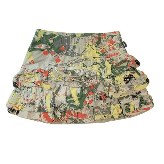 DKNY GIRLS - SKIRT ABSTRACT SZ 2T TODDLER - GREY RED GREEN MULTICOLORED