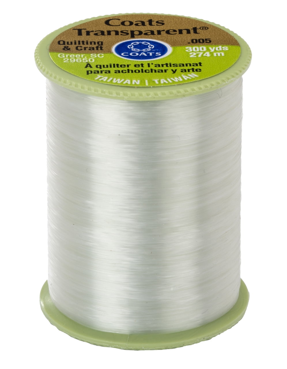 Coats & Clark Nylon Monofilament Clear Transparent Thread, 300 Yd