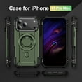 thumbnail image 4 of For iPhone 17 Pro Max Case with Camera Ring Stand, [Compatible with MagSafe] [Built-in Lens Ring Kickstand] Heavy Duty Rugged Shockproof Durable Anti-Scratch Magnetic Phone Case,Armygreen, 4 of 8