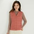 thumbnail image 4 of HANXIULIN Women's Plus Size Solid Color Short Down Vest Light Packable V Neck Sleeveless Vest Coat Red L, 4 of 4