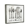 thumbnail image 4 of Stupell Industries Waste Not Want Not Silverware Drawing Luster Gray Framed Floating Canvas Wall Art, 24x30, by Lettered and Lined, 4 of 5