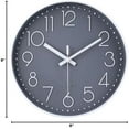 thumbnail image 7 of Small Wall Clock 8 Inch Gray Wall Clocks Silent Non-Ticking for Bedroom Bathroom Kitchen, 7 of 7