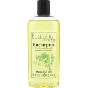 Eucalyptus Massage Oil by Eclectic Lady, 8 oz, Sweet Almond Oil and Jojoba Oil