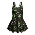 thumbnail image 6 of DISNIMO Girls' Swimsuit Saint Patrick Leaf Printed One-Piece Bathing Suit with Skirt Quick Dry Swim Dress U Neck Swimwear Hawaiian Summer Swimdress for Beach Pool Party, 6 of 8