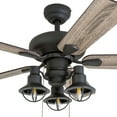 thumbnail image 4 of Prominence Home Piercy 42" Bronze Ceiling Fan with 5 Blades, 3 Arm Cage Light Kit, Remote & Reverse Airflow, 4 of 7