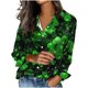 thumbnail image 3 of TaTaai Women's St. Patrick's Day Printed Satin Long Sleeve Shirt Ladies Lapel Button Down Blouse Casual Loose Satin Top for Daily Party Work Vacation Spring Winter Wear Gift, 3 of 5
