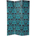 thumbnail image 2 of Oriental Furniture 6 ft. Tall Double Sided Damask Room Divider - 3 Panel, 2 of 3