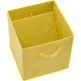 thumbnail image 2 of EZOWARE Set of 6 Foldable Fabric Basket Bins, 10.5"x10.5"x11" Collapsible Storage Organizer Cube with Handle for Clothes Nursery Toys - Yellow, 2 of 4