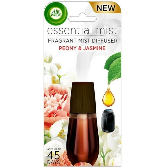 Air Wick Essential Mist Fragrant Mist Diffuser Refill, Peony & Jasmine 0.67 oz (Pack of 4)