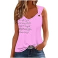 thumbnail image 2 of GaThRRgYP Womens Tops Short Sleeve Summer,Women's Printed Round Neck Casual Printed Sleeveless Suspender Top Pink S, 2 of 4