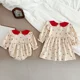 thumbnail image 2 of Sisters Outfit Sweet Cherry Baby Girls Bodysuit Spring and Autumn Girls' Princess Dress Cute Infant One Piece Kid's Clothes, 2 of 6