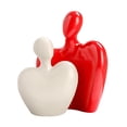 thumbnail image 2 of Parejas Esculturas Pareja Adorno Cariñoso Moderno Decorativo Creativo Pareja Estatuilla Amante Estatua para Mesa Gabinete Sala de estar , rojo y blanco BLESIY Pareja estatua, 2 of 6