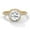 Rose, variant on Round Real Moissanite Halo Engagement Ring in 14K Gold Plated Sterling Silver