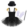 thumbnail image 2 of TiaoBug Kids Girls Circus Costume Sequins Leotard Dress Halloween Party Dress Up Black 8, 2 of 7