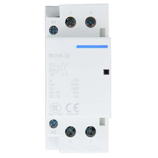 2P 32A Low Power Consumption Household DIN Rail AC Contactor 2NO 50/60HZ 220V/230V