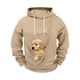 thumbnail image 3 of Ceisia Pet Carrier Hoodie Long-Sleeve for Men with Cotton Fabric Solid Color Drawstring Dogs Cats Pockets Beige XXXXL Gift, 3 of 5