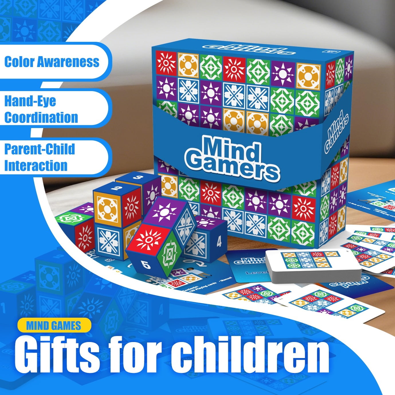 XDR Brain Puzzle Game for Kids, 3.0 Block Match Madness Logic Board Game, Ages 4+