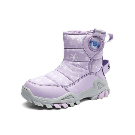 

Daeful Boys Snow Boots Non-Slip Warm Girls Winter Shoes (Little Kid/Big Kid) Purple 2Y