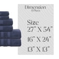 thumbnail image 2 of Home Weavers  Elegance Essentials 550GSM Cotton Zero Twist Super Absorbent Bath Towel Set of 6 27"x54", 16"x24", 13"x13" - Navy, 2 of 5