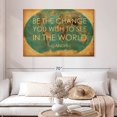 thumbnail image 2 of Elephant Stock Be The Change World Map Wall Art - Horizontal Canvas Wall Art - Living Room Wall Decor - Inspirational And Typography Canvas - Teal And Orange Decor - 48" x 32", 2 of 8