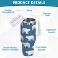 thumbnail image 4 of 30 oz Tumbler With Handle Stainless Steel Insulated Tumbler With Lid for Car Cup Holder Simple Polar Bears Pattern, 4 of 9