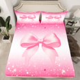 thumbnail image 2 of Homewish Flying Bow Knot 3pcs Twin Sheet Sets For Children Teens Female,Stars Bling Glitter Twin Fitted Sheet,Gradient Ombre Pink Breathable Flat Sheet,Microfiber Bedroom Decor, 2 of 7