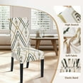 thumbnail image 3 of Dining Room Chair Covers Set of 6, Stretch Printed Kitchen Chair Slipcovers Removable Washable Parsons Chair Covers Protector for Dining Room, Hotel, Ceremony (Beige Stripe), 3 of 6