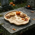 thumbnail image 4 of LNOGEUPG Natural Bamboo Tombstone Shaped Charcuterie Board, Food Grade Wooden Food Serving Platter Tray for Halloween Pastry Dessert Snack Party Spooky Home Table Decor, 4 of 6