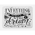 thumbnail image 1 of Black and White Bath Mat, Everything Starts with a Dream Quote Monochrome Stars Leaves and Curls, Non-Slip Plush Mat Bathroom Kitchen Laundry Room Decor, 29.5 X 17.5 Inches, Black and White, Ambesonne, 1 of 2