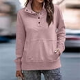 thumbnail image 6 of Oversized Sweatshirt for Women Quarter Button Henley V Neck Fleece Pullover Fall Long Sleeve Sweat Shirts with Pocket, 6 of 6
