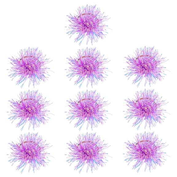 WRISTBIQUE Elastic Shiny Plastic Pom Scrunchies for Stylish Hair Accessories