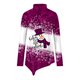 thumbnail image 2 of Gibobby Blusas Elegantes Para Mujer Camiseta con estampado navideño de muñeco de nieve y dobladillo irregular con cuello para mujer（Morado， XL), 2 of 4