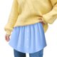 thumbnail image 1 of Gibobby mini faldas de mujer Sudadera versátil con dobladillo tipo camisa para mujer combinada con una falda interior de línea A para cubrir el trasero(Aqua, XXL), 1 of 5