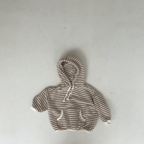 ZHaobin Autumn Baby Striped Hooded Sweatshirt 2024 New Long Sleeve Kids Hoodie for Boys And Girls Loose Casual Hooded Tops 9M-3T (brown,9M 73cm)