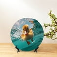 thumbnail image 6 of Gaeub Underwater Swimming Duck Print Ceramic Plate,Dinner Plates,Bone China Decorative Plates with Display Stand,Art Ceramic Ornaments for Wall Hanging Decoration-7in, 6 of 6